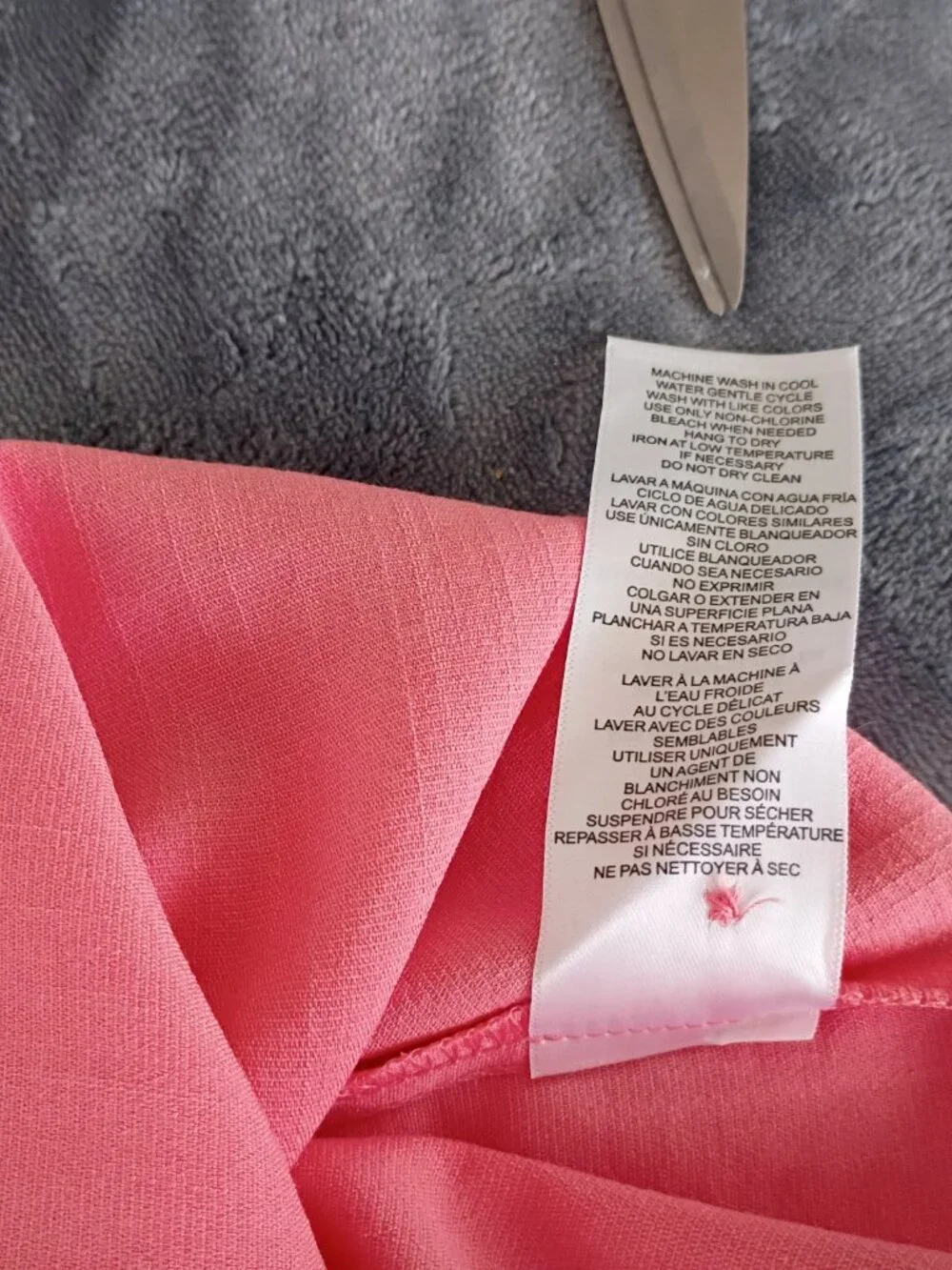 Mario Serrani Italy Pink Button Front Blouse L Roll Tab Sleeve Lightweight